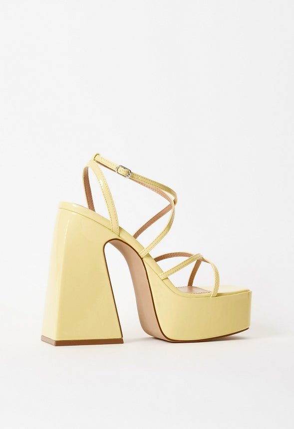 Haisley Platform Heeled Sandal Pale Banana
