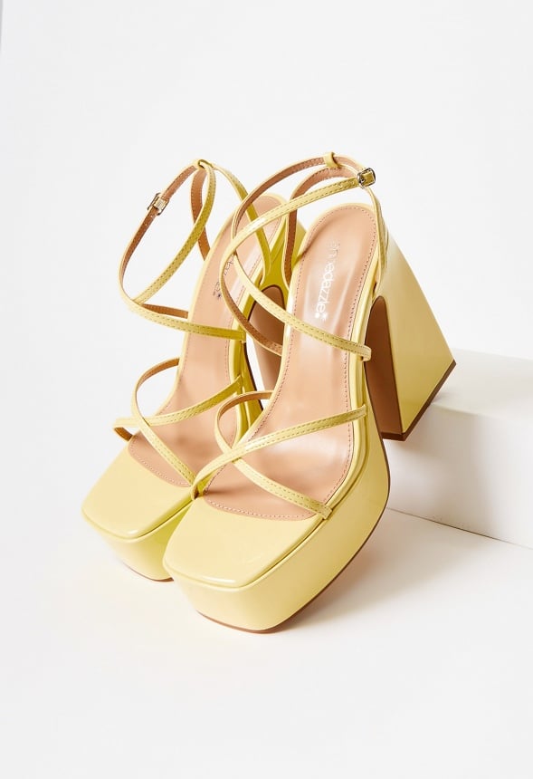 Haisley Platform Heeled Sandal Pale Banana