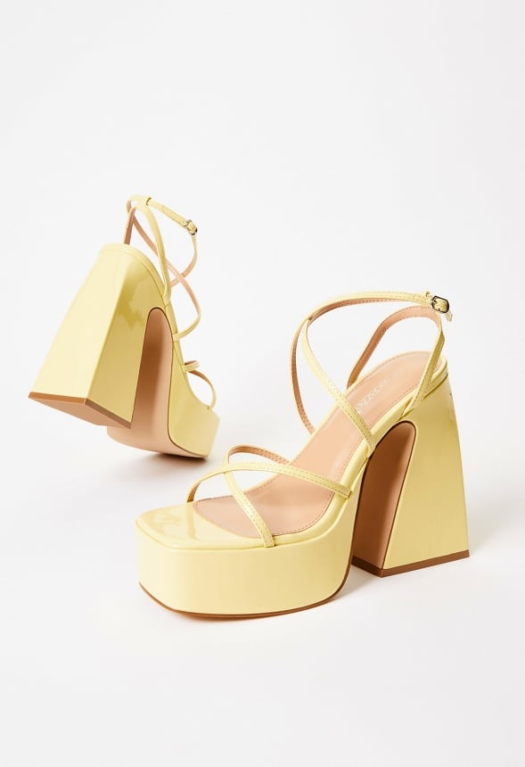 Haisley Platform Heeled Sandal Pale Banana