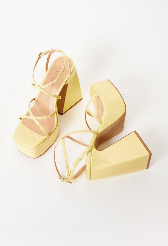 Haisley Platform Heeled Sandal Pale Banana