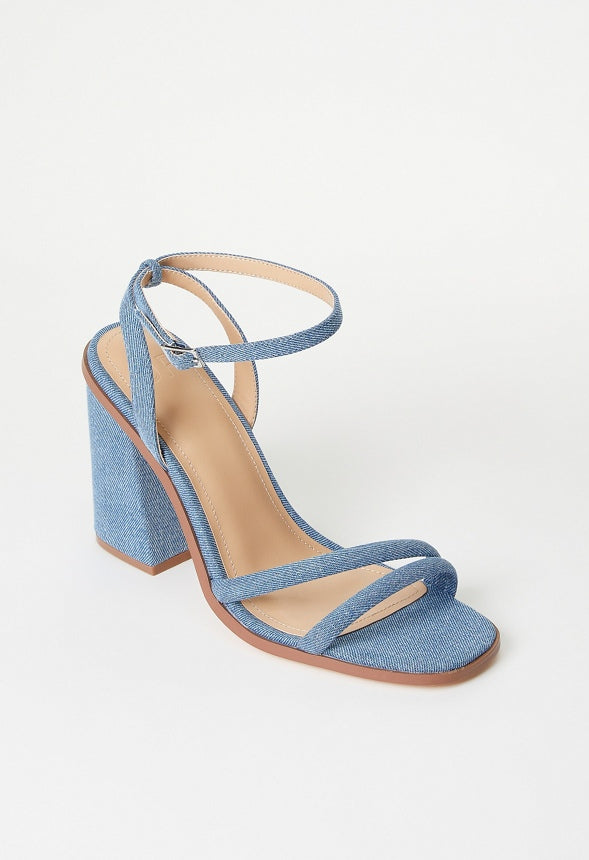 Kassia Heeled Sandal Medium Denim