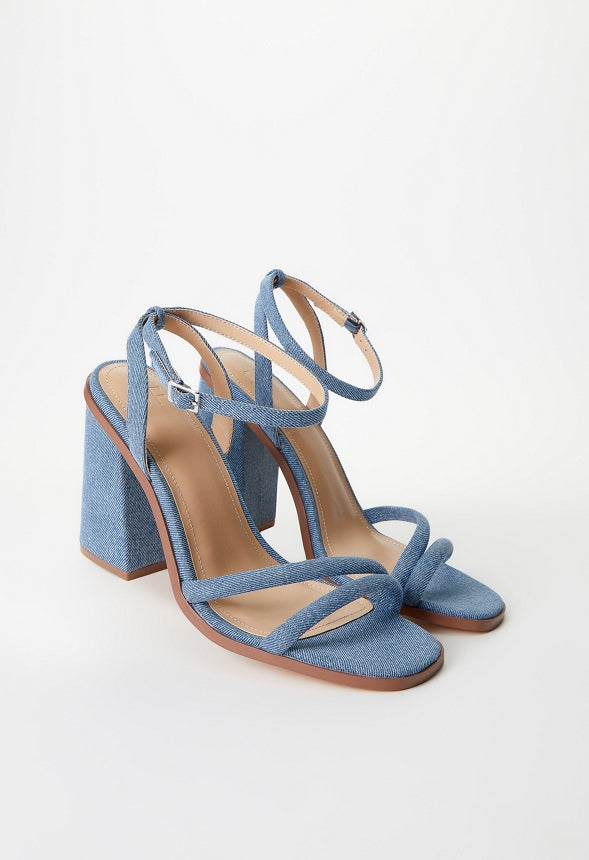 Kassia Heeled Sandal Medium Denim