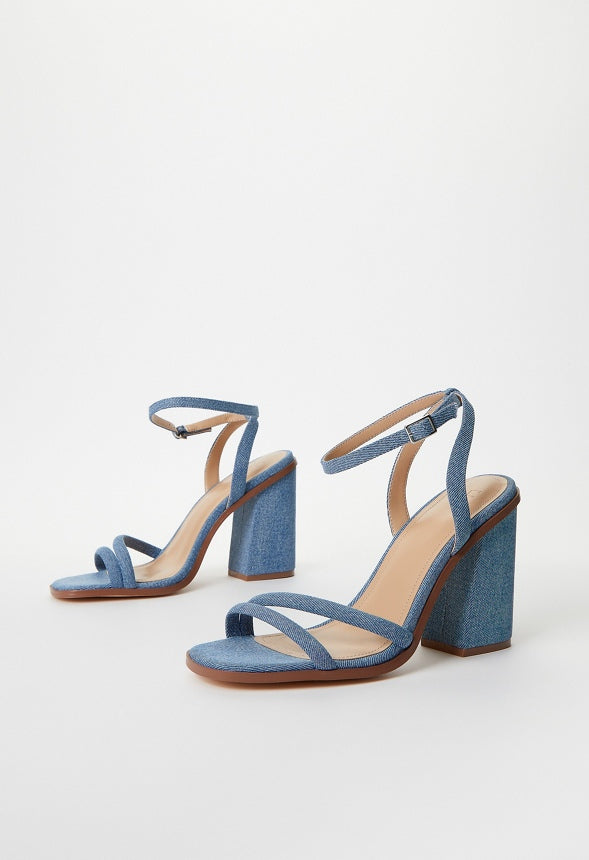 Kassia Heeled Sandal Medium Denim
