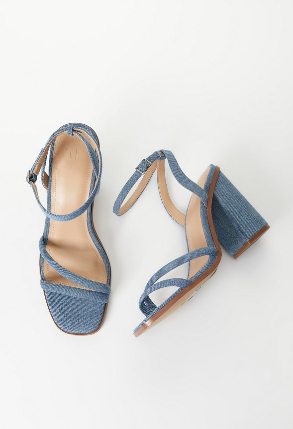 Kassia Heeled Sandal Medium Denim