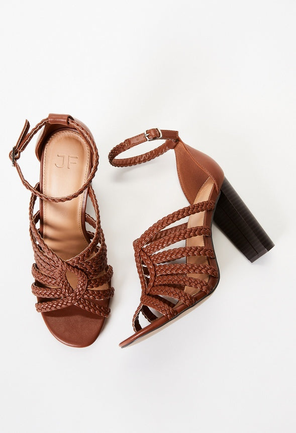 Elisana Heeled Sandal Leather Brown