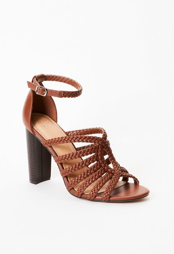 Elisana Heeled Sandal Leather Brown