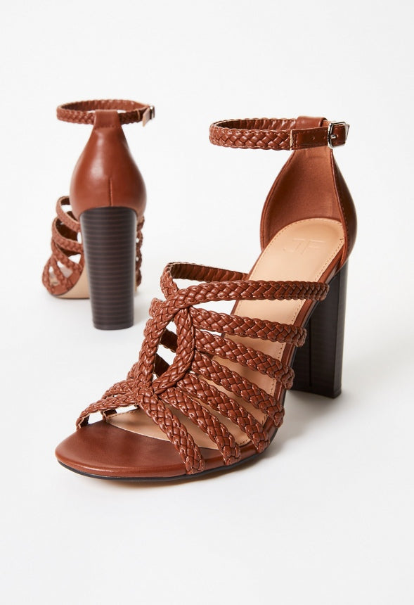 Elisana Heeled Sandal Leather Brown