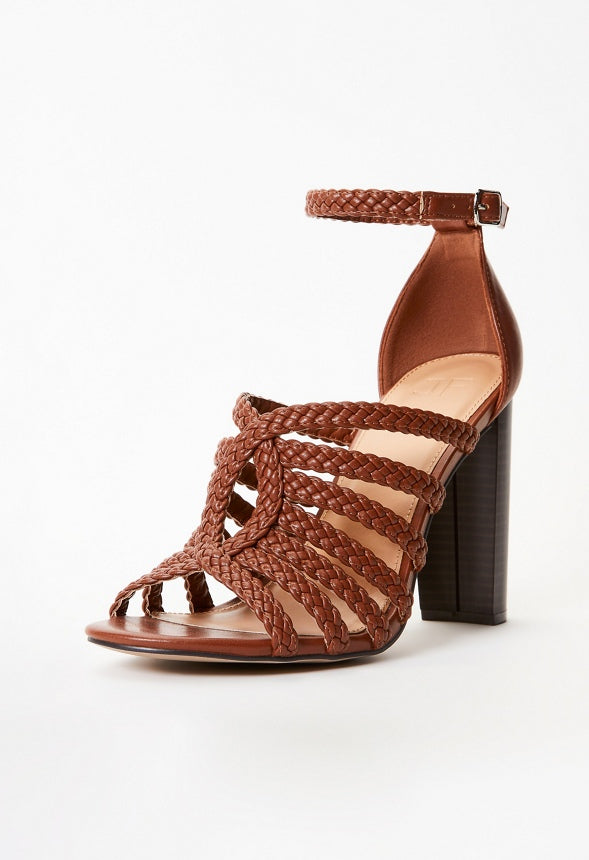 Elisana Heeled Sandal Leather Brown