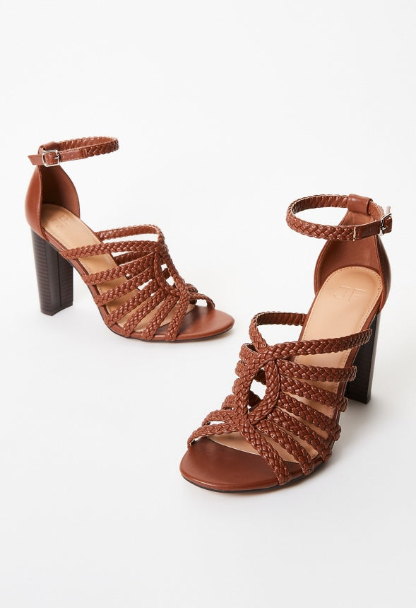 Elisana Heeled Sandal Leather Brown
