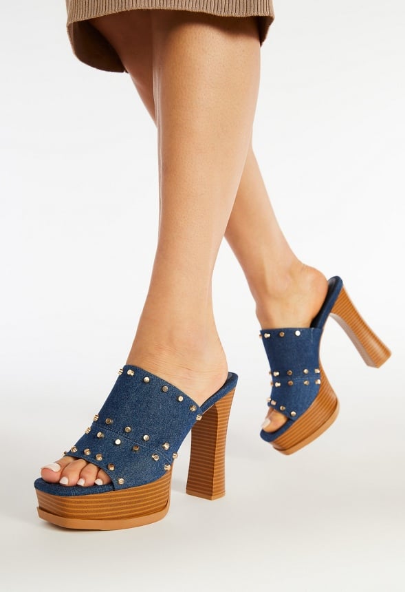 Katarina Heeled Sandal Dark Denim