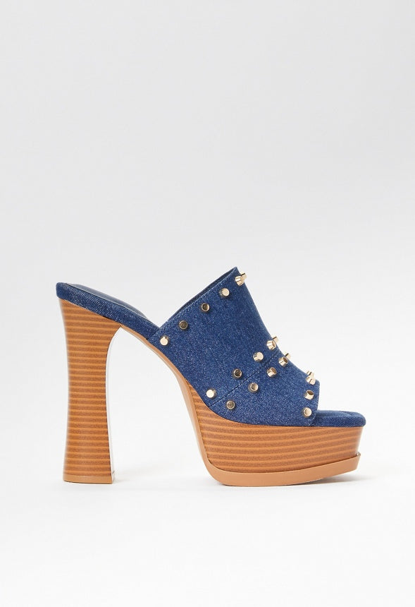 Katarina Heeled Sandal Dark Denim