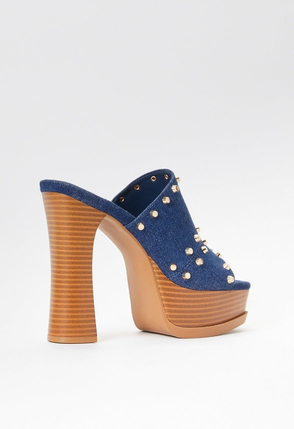 Katarina Heeled Sandal Dark Denim