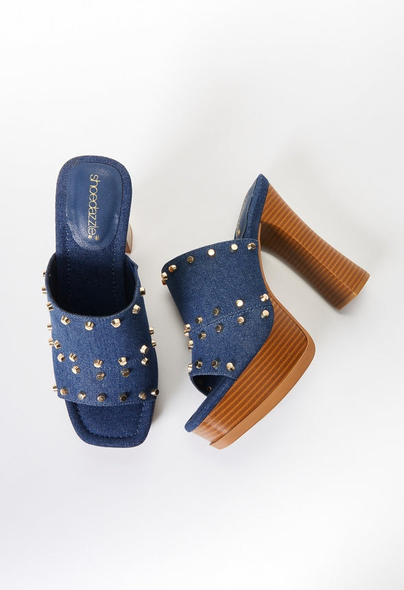 Katarina Heeled Sandal Dark Denim