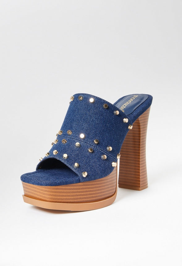 Katarina Heeled Sandal Dark Denim
