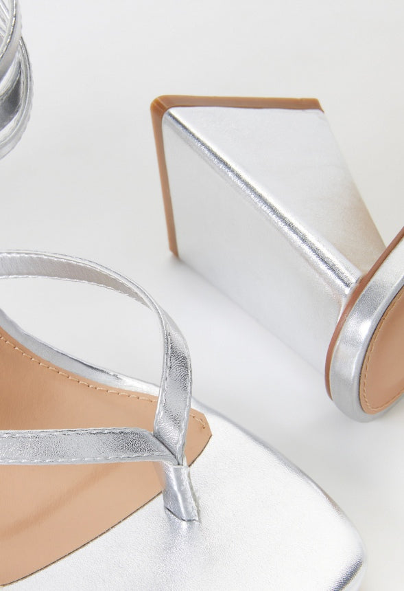Ariana Heeled Sandal Silver