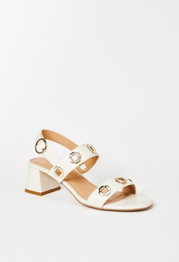 Rosaline Heeled Sandal Birch White