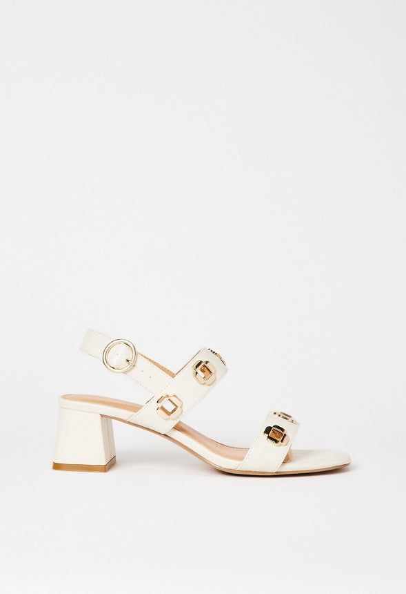Rosaline Heeled Sandal Birch White
