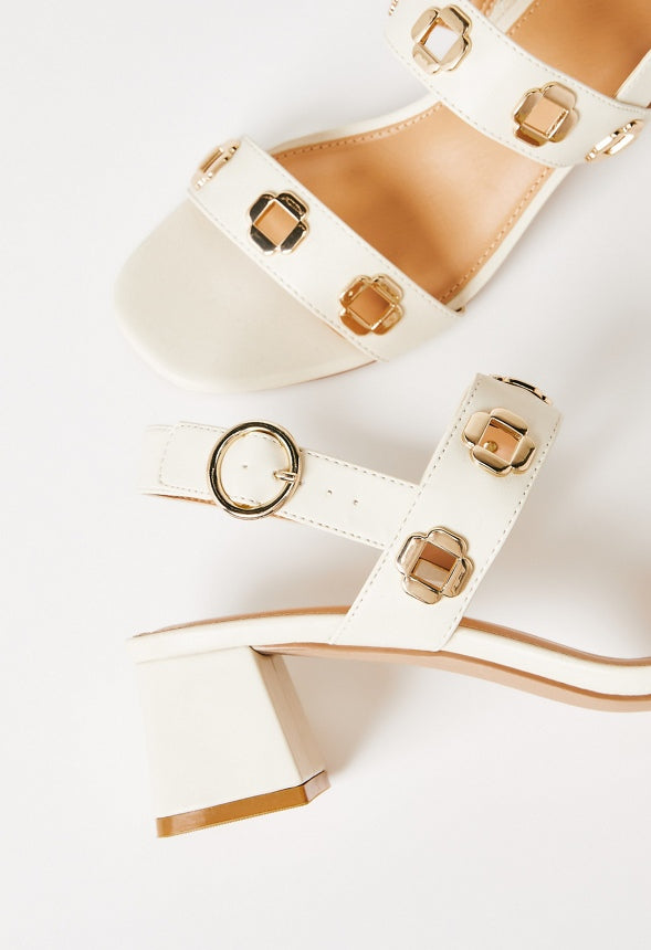 Rosaline Heeled Sandal Birch White