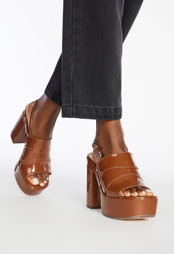 Etta Platform Sandal Leather Brown
