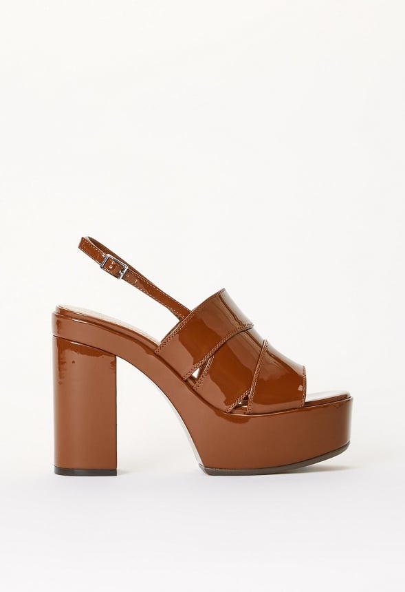 Etta Platform Sandal Leather Brown