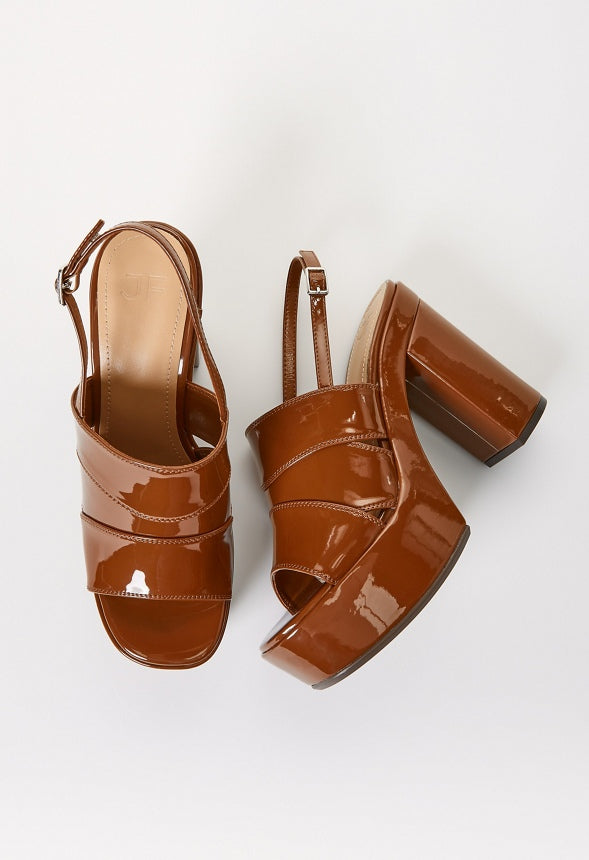 Etta Platform Sandal Leather Brown