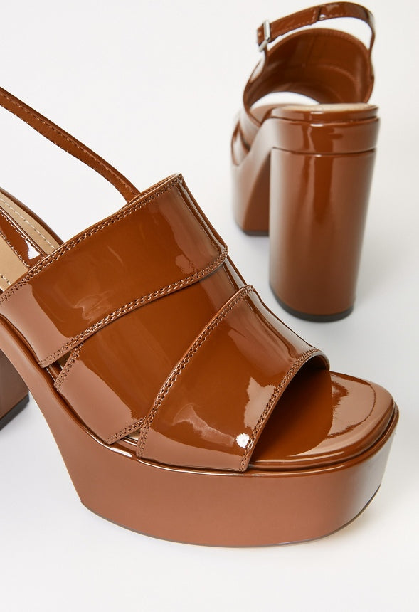 Etta Platform Sandal Leather Brown