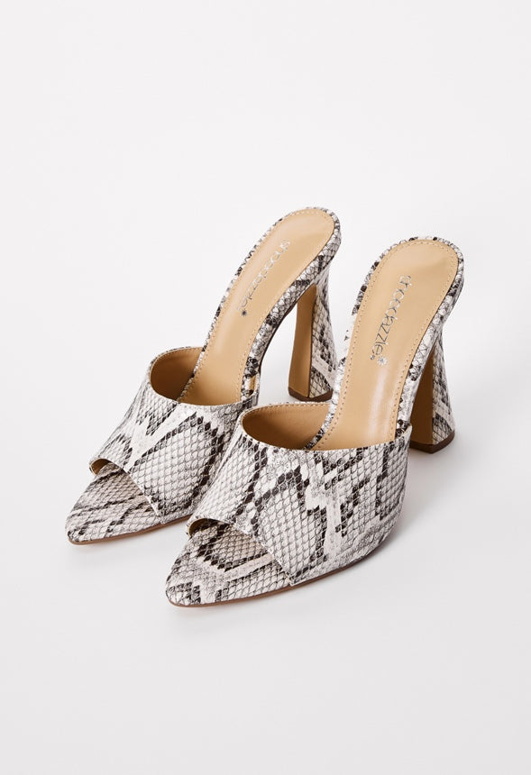 Mira Heeled Sandal Natural/ White
