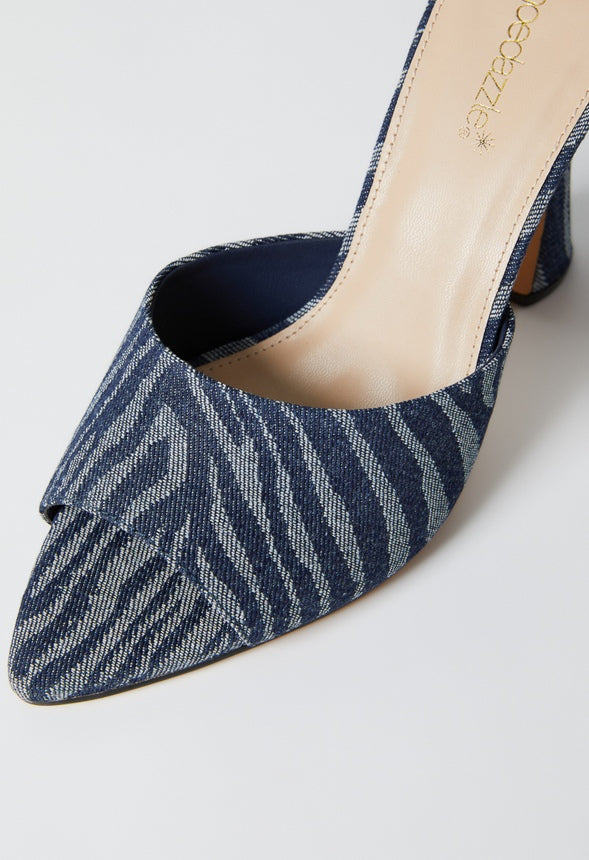 Mira Heeled Sandal Denim