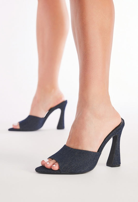 Mira Heeled Sandal Dark Denim