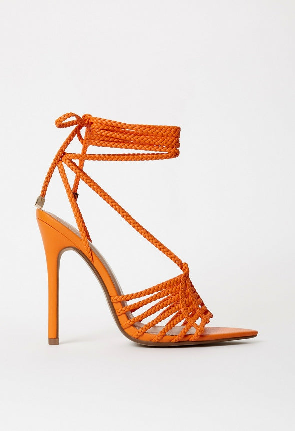 Corinna Heeled Sandal Persimmon Orange