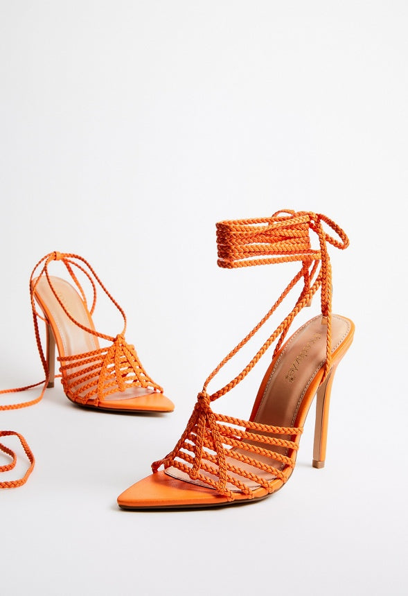 Corinna Heeled Sandal Persimmon Orange