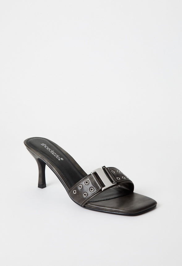 Liberty Heeled Sandal Distressed Black