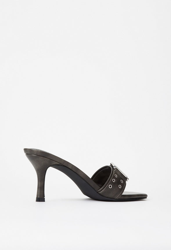 Liberty Heeled Sandal Distressed Black