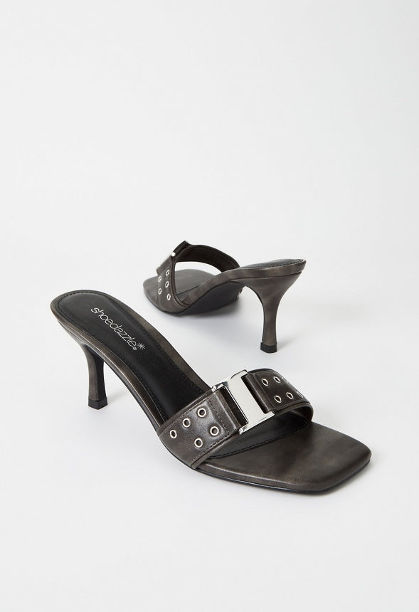 Liberty Heeled Sandal Distressed Black