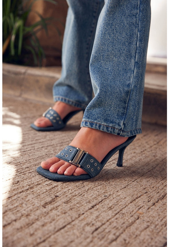 Liberty Heeled Sandal Acid Blue
