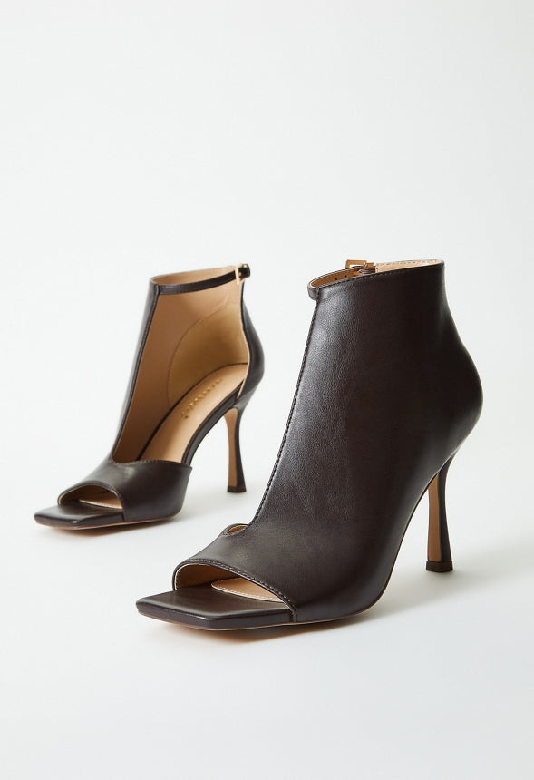 Evette Peep Toe Stiletto Bootie Coffee