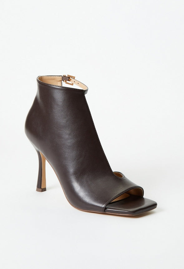 Evette Peep Toe Stiletto Bootie Coffee