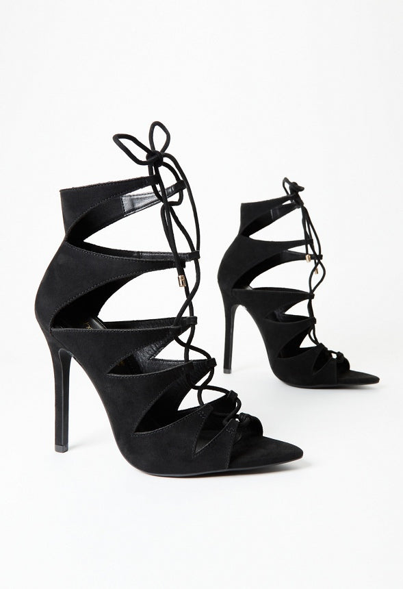 Mina Stiletto Cage Bootie Black