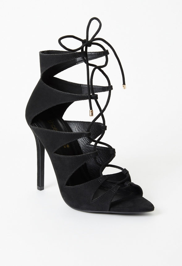 Mina Stiletto Cage Bootie Black