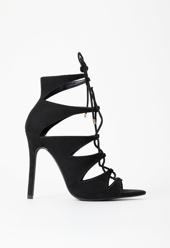Mina Stiletto Cage Bootie Black