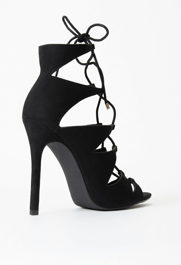 Mina Stiletto Cage Bootie Black