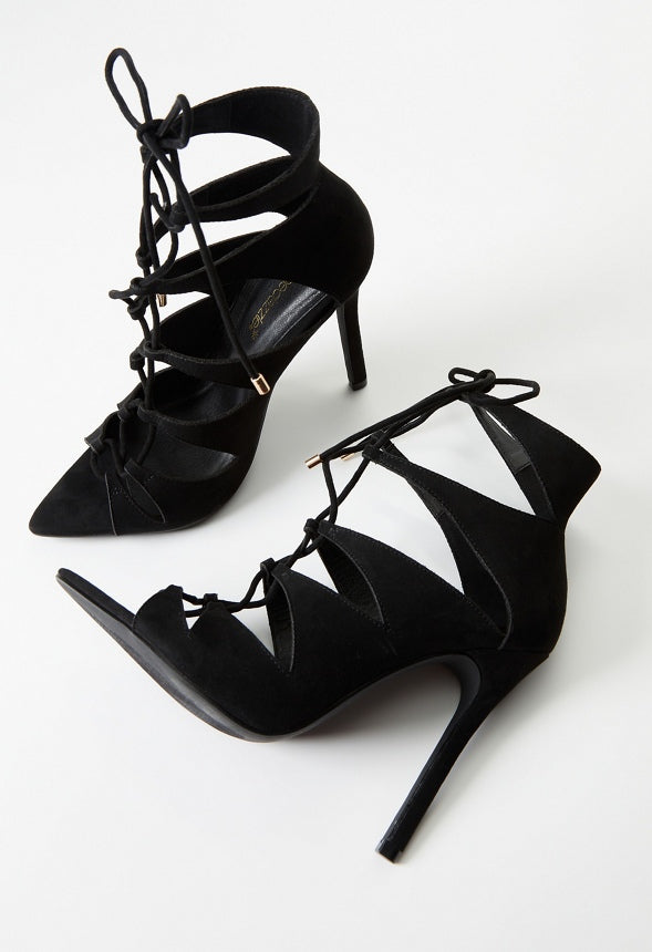 Mina Stiletto Cage Bootie Black
