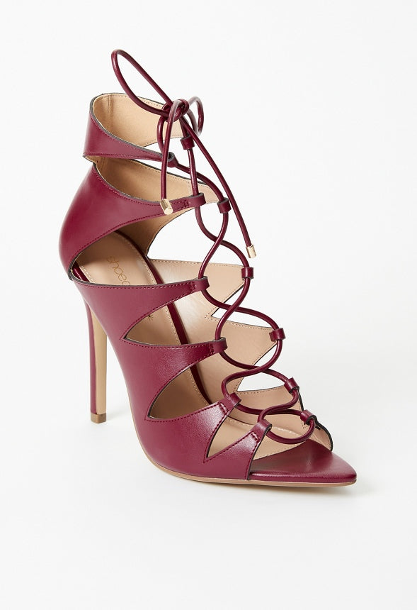 Mina Stiletto Cage Bootie Tibetan Red