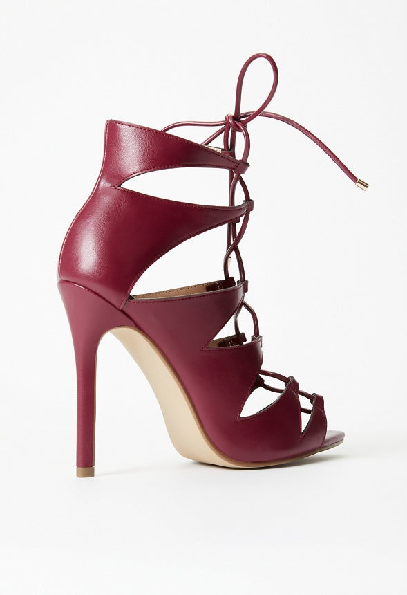 Mina Stiletto Cage Bootie Tibetan Red