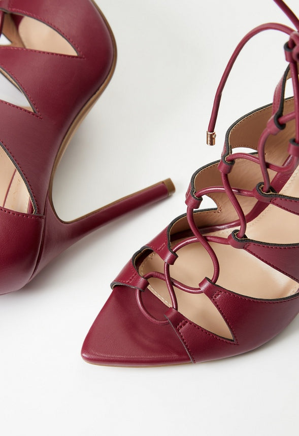Mina Stiletto Cage Bootie Tibetan Red