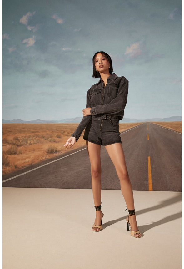 Salma Heeled Sandal Natural/ Black