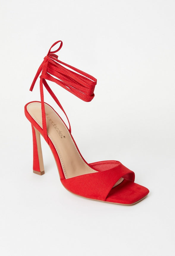 Salma Heeled Sandal Salsa Red