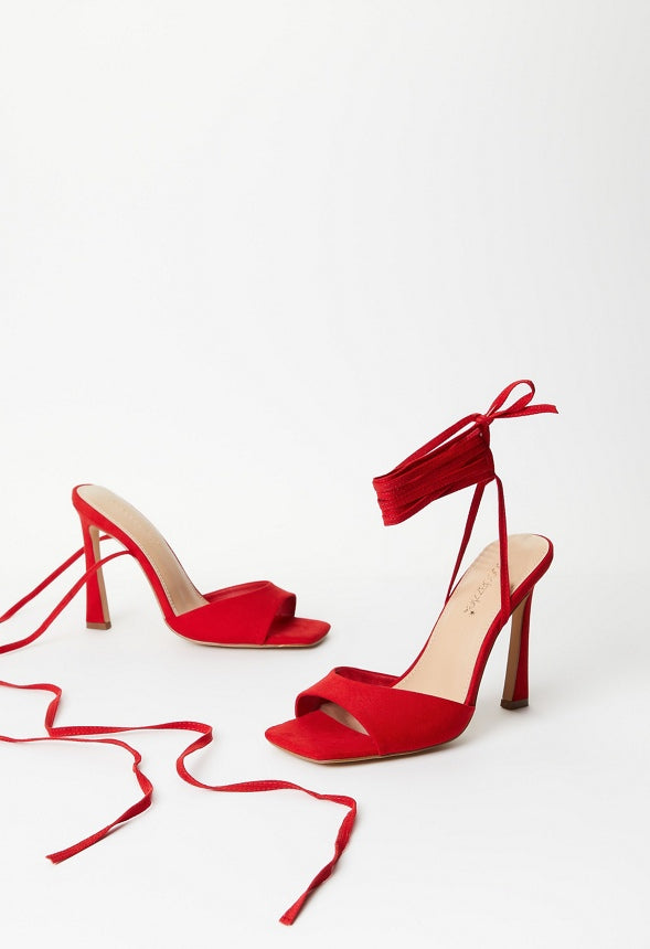 Salma Heeled Sandal Salsa Red
