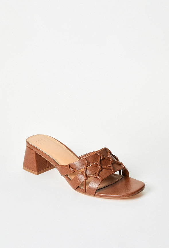 Meadow Heeled Sandal Leather Brown
