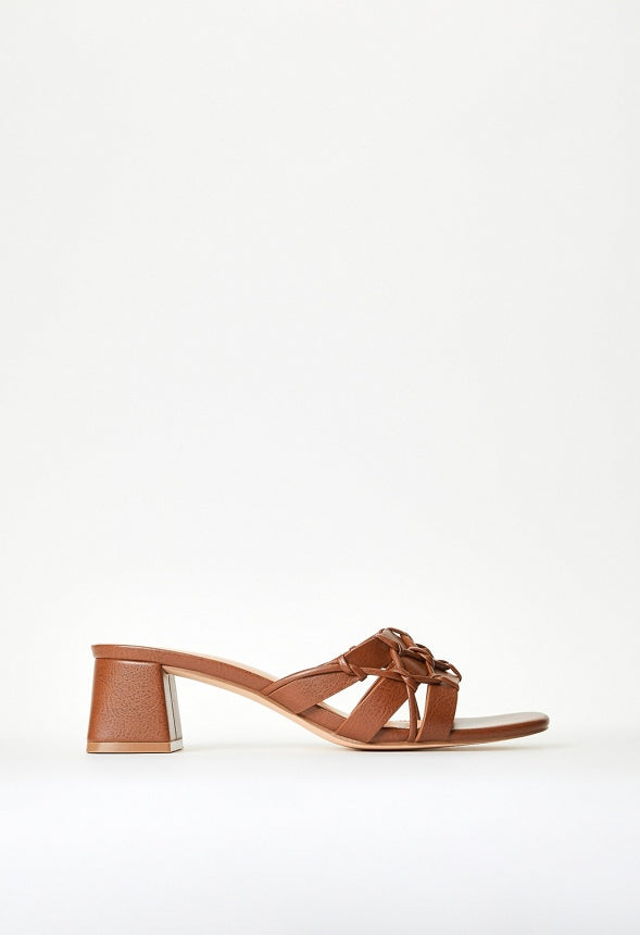 Meadow Heeled Sandal Leather Brown